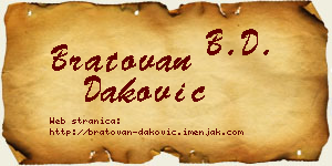 Bratovan Daković vizit kartica